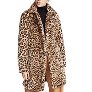 I.AM.GIA Stefani Leopard Faux Fur Coat  XS